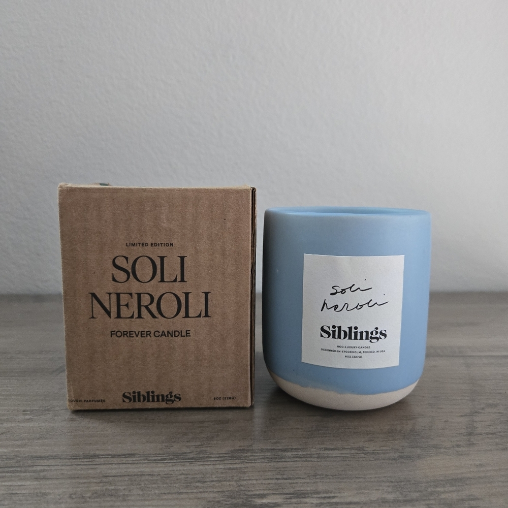 Siblings Eco-luxury Candle Soli Neroli Refillable Clean Candle